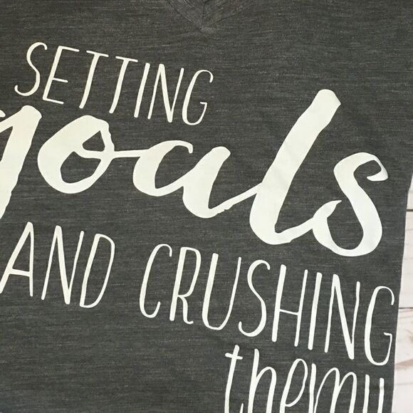 Setting Goals and Crushing Them Dark Gray Short Sleeve Tee - Picture 3 of 3